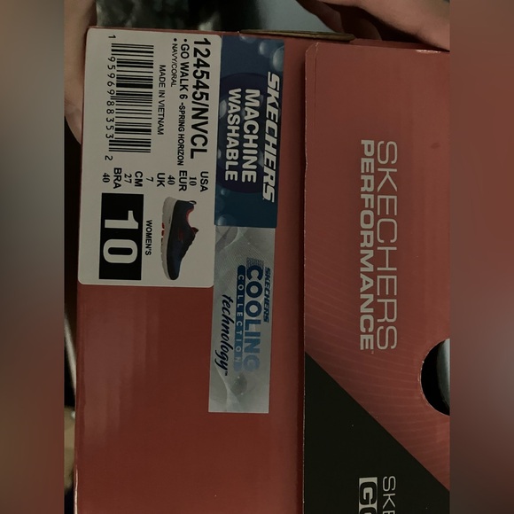 New Skechers GoWalk 6 Spring Horizon navy with coral accents - Picture 6 of 7